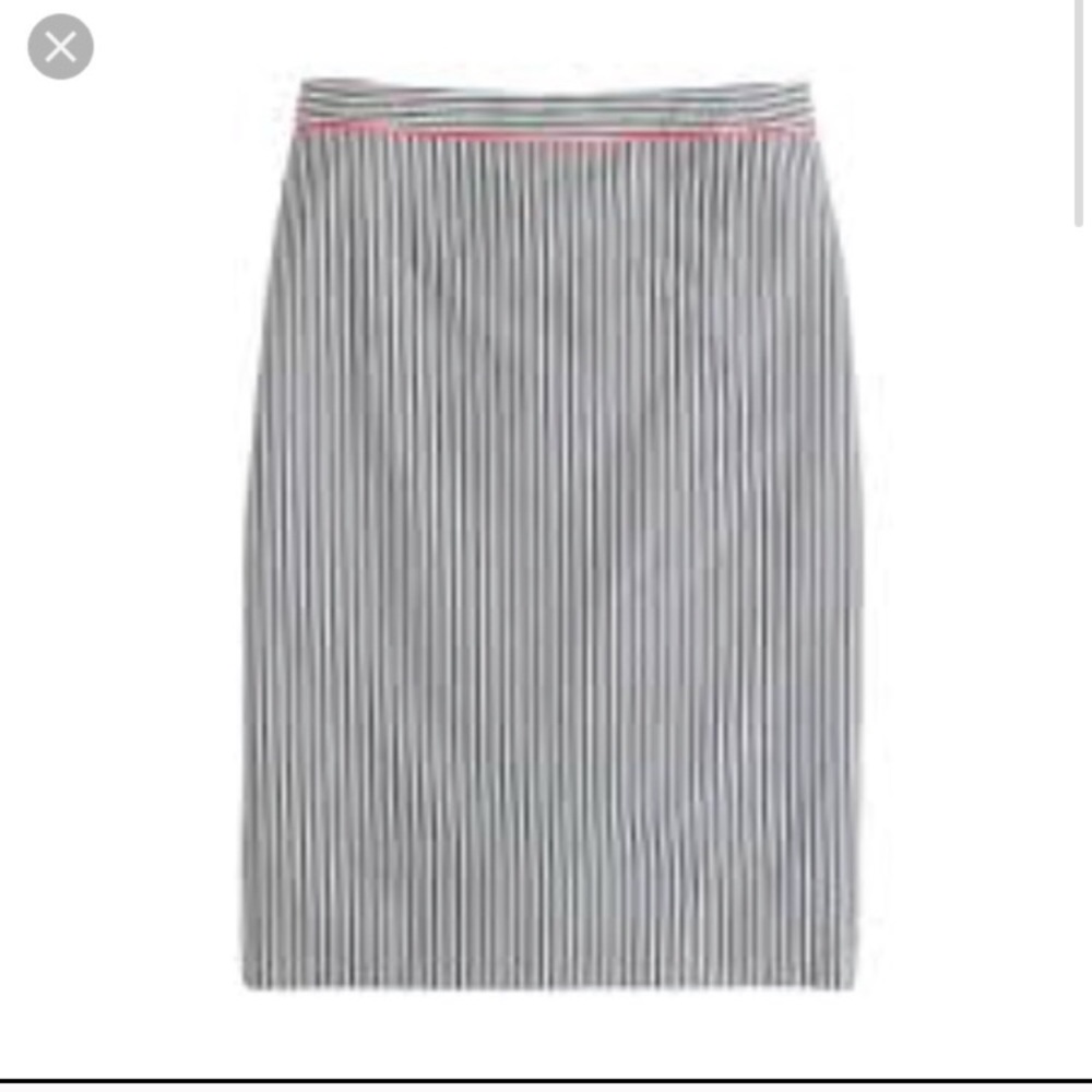 Jcrew no.2 pencil skirt seersucker stripe